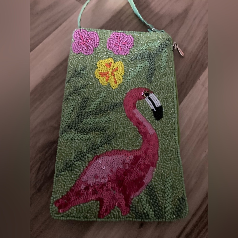 Bamboo Trading Company Club Bag – Wristlet or Crossbody – Flamingo